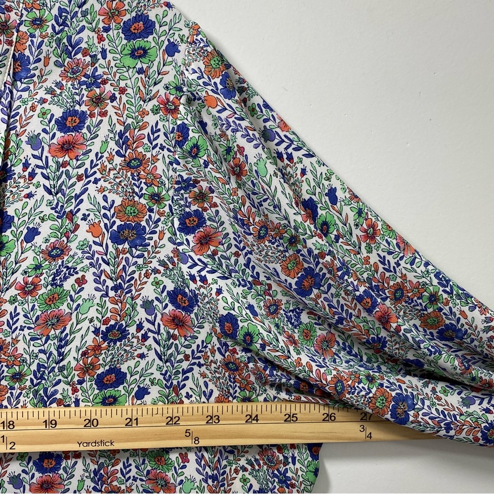 Rose + Olive Cottage Boho‎ Chiffon Floral Tunic Top 2X  Multi V Neck 3/4 Sleeves - Picture 6 of 8
